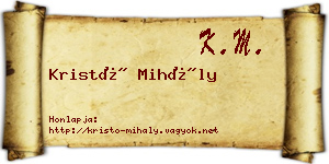 Kristó Mihály névjegykártya