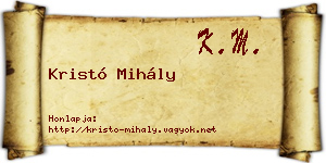 Kristó Mihály névjegykártya