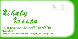 mihaly kristo business card